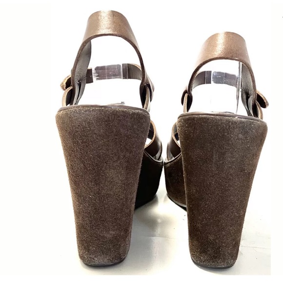 Kork Ease Bette Brown Open Toe Wedge Sandals - Picture 7 of 8